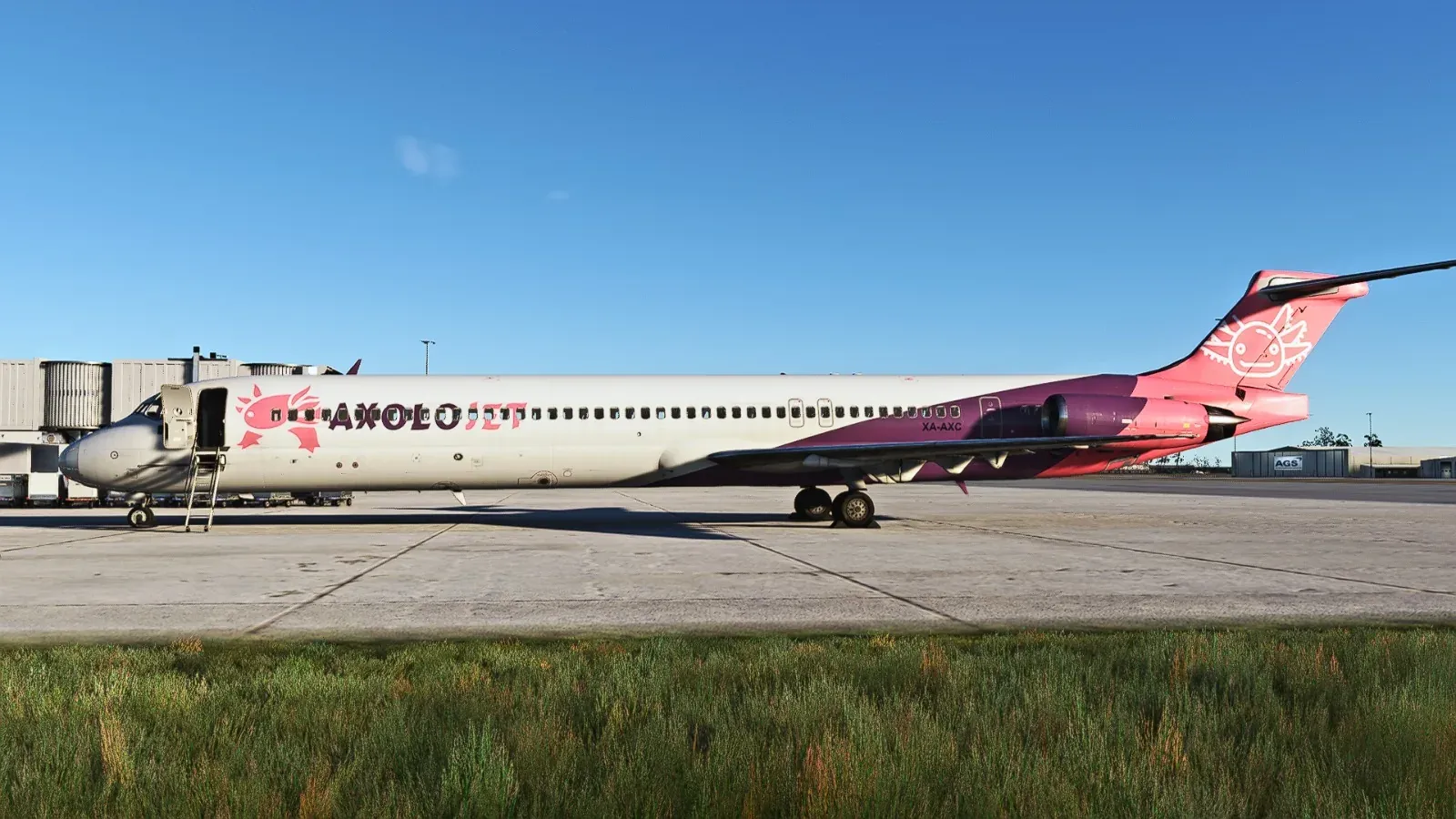 Axolojet MD-80 in profile on the apron